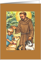 St Francis of Assisi with Dogs Blank Note card