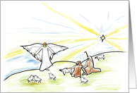 Christmas Drawing The Shepherds Lives Change Forever Christian card