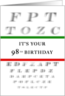 Happy 98th Birthday, Eye Chart card