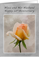 Happy 20th Anniversary, For Niece and Her Husband, Fresh Rose card