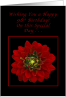 Happy 98th Birthday, Red Dahlia card