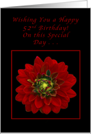 Happy 52nd Birthday, Red Dahlia card