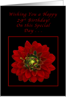 Happy 29th Birthday, Red Dahlia card