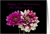 Happy 72nd Anniversary, Two Dahlias card