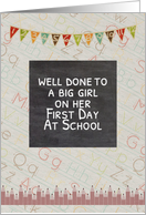 Girls First Day of School Card
