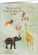 Birthday Party at the Zoo - Invitation card