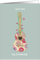 You Are My Lovesong Flowered Guitar card