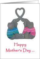Happy Mother’s Day From Both of Us- Two Elephants Making a Heart card