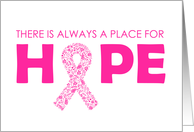 Encouragement getwell card with pink ribbon for your fight with cancer card