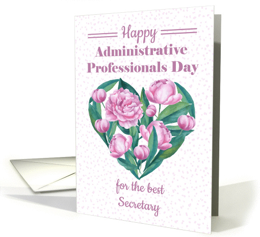 Happy Administrative Professionals Day for secretary with peonies card