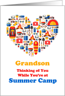 Thinking of Grandson card with heart for Summer Camp card