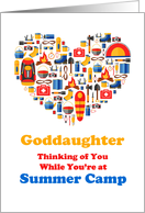 Thinking of Goddaughter card with heart for Summer Camp card