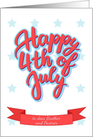 Happy 4th of July lettering for a Brother and Partner card