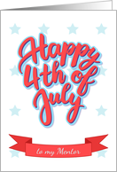 Happy 4th of July lettering for a Mentor card