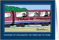 Doctors Of Philosophy On Their Way To Work-Comic Cartoon Card