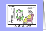 TV On Demand Funny Birthday Comic Cartoon card