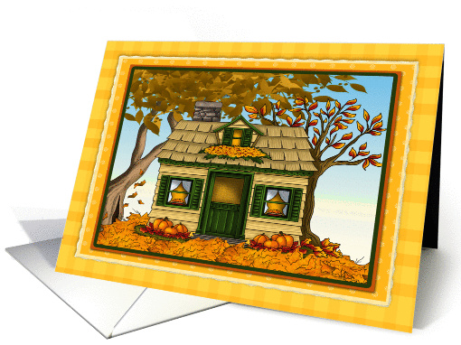 Warm and Cozy Pumpkin Pie Cottage card (1388142)