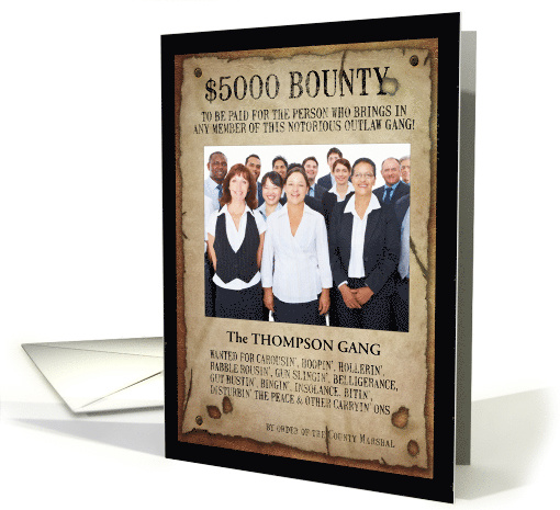 Outlaw Party Gang Wanted Poster Photo Card Invitation card (1389400)