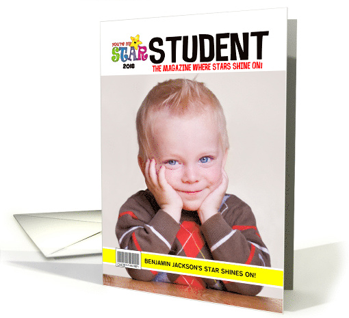 Star Student Mock Magazine Cover Photo card (1389620)