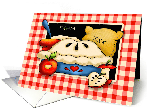 Thinking of You With Apple Pie and Gingham card (1398340)