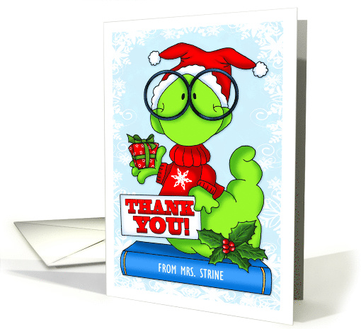 Christmas Bookworm Thank You card (1412286)