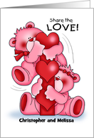 Valentine Share Bears card