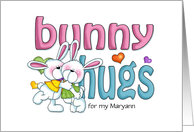 Customized Bunny Hugs card