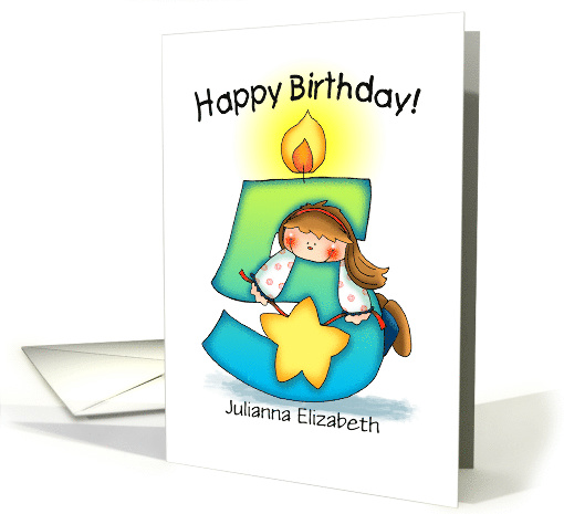 Personalized 5th Birthday Girl Milestone card (1449142)