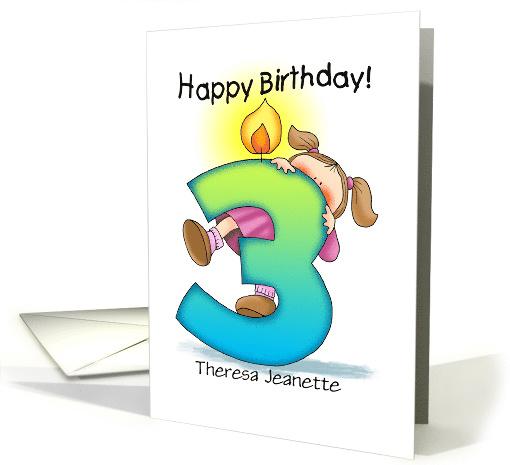 Personalized 3rd Birthday Girl Milestone card (1449150)