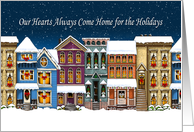 Holiday Hearts Come Home Festive Row Houses card