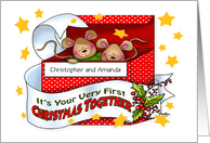First Christmas Together Mice Personalized Name card