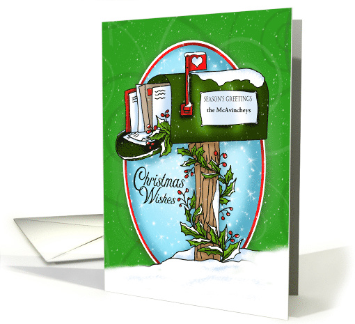 Christmas Wishes Mailbox Personalized Name card (1498560)