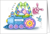 Customized Riley Easter Basket Train card