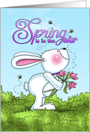 Spring Air Meadow Bunny with Bees card