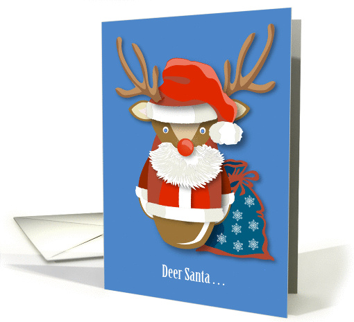 Deer Santa...! Fun Reindeer Christmas Holiday Season card (1409608)