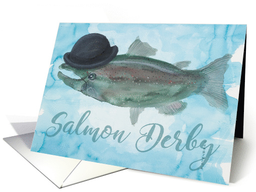 Salmon Art! Salmon Derby in Bowler Hat! card (1511424)