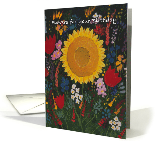 Original Lisa Rotenberg Art: Flowers for your Birthday! card (1511758)