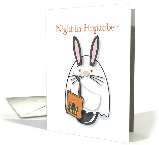 Night in Hop-tober Halloween Rabbit Ghost Fun Card for Birthday! card