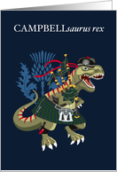 Campbellsaurus Rex Scotland Ireland Family Tartan Campbell card