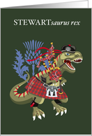STEWARTsaurus Rex Scotland Ireland Family Tartan Stewart card