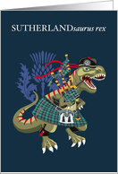 SUTHERLANDsaurus Rex Scotland Ireland Tartan Sutherland card