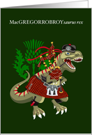MacGREGORROBROYsaurus Rex Scotland Tartan MacGregor Rob Roy Clan card