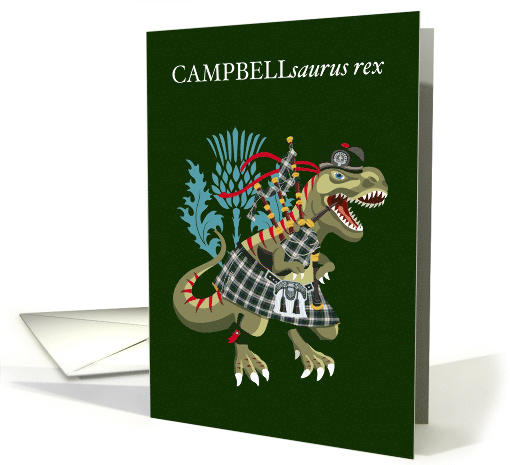 CAMPBELLsaurus Rex Scotland Ireland Campbell Modern Family Tartan card