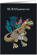 BURNSsaurus Rex Scotland Ireland Robbie Burns family Clan Tartan card