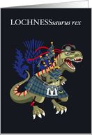LOCHNESSsaurus Rex Scotland Lochness Loch Ness Clan Tartan card