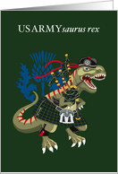 USARMYsaurus Rex US Army Military USA Clan Tartan card