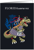 FLORIDAsaurus Rex Florida USA State Clan Tartan card