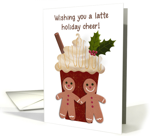 Wishing You a Latte Holiday Cheer Coffee Lovers Christmas Holiday card