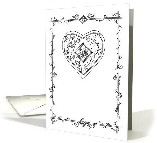 Medieval Heart Coloring card (1410148)