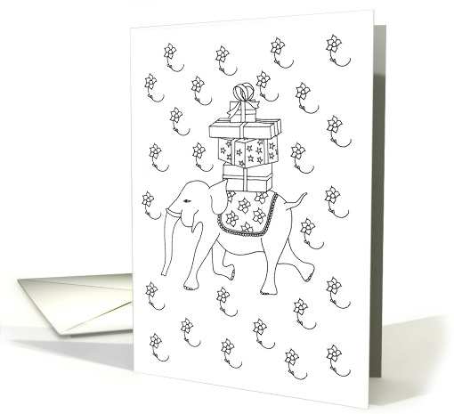 Color-Your-Own Elephant card (1411384)